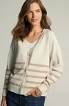 Jjill J.jill Rib-textured Cardi In Cream,vintage Canvas