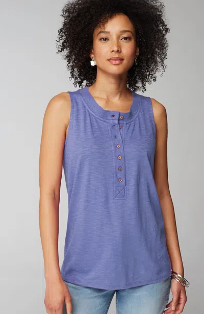 Jjill J.jill Rib-trim Henley Tank In Viola