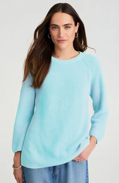 Jjill Ribbed Cotton Sweater In Enamel Blue