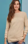 Jjill J.jill Ribbed-detail Pullover Sweater In Soft Camel Heather