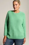 Jjill J.jill Ribbed-detail Crew-neck Sweater In Enamel Green,white