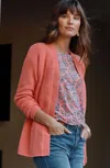 Jjill J.jill Ribbed Open-front Cardi In Cactus Flower
