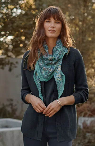 Jjill J.jill Ribbed Open-front Cardi In Navy Blue