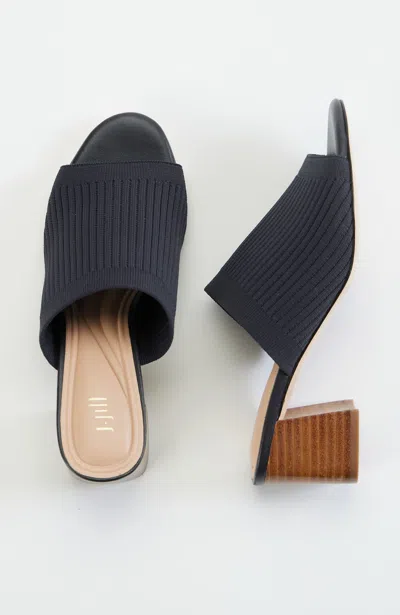 Jjill J.jill Rory Ribbed Block Heels In Navy Blue