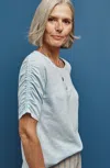 Jjill J.jill Ruched-sleeve Top In Blue Fog