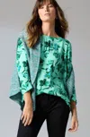 Jjill J.jill Satin A-line Top In Light Enamel Green Dazzling Floral
