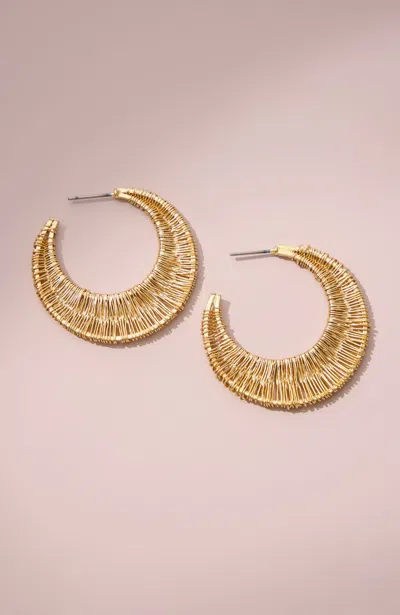Jjill Sculpted-wire Hoops In Gold