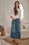 Jjill J.jill Seamed Denim Maxi Skirt In Monroe Wash