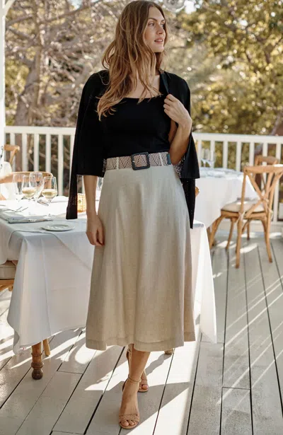 Jjill Seamed Maxi Skirt In Brown