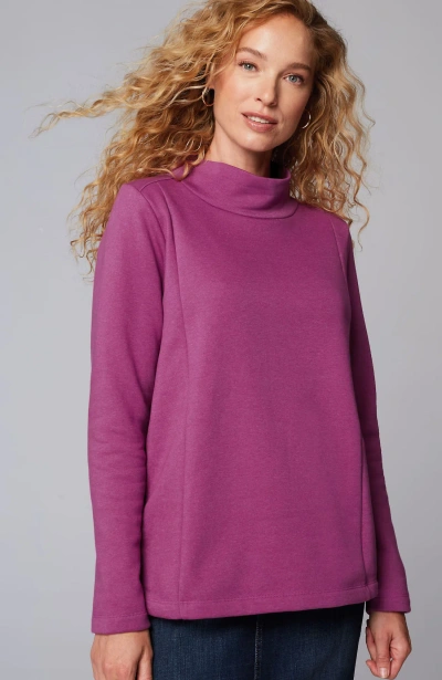 Jjill J.jill Seamed Mock-neck Top In Allium Heather