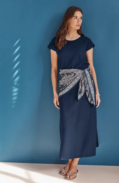 Jjill Seersucker Maxi Skirt In Brown