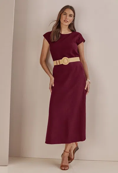 Jjill Seersucker Maxi Skirt In Burgundy