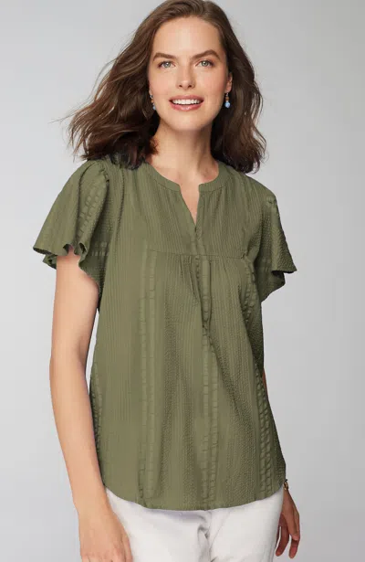 Jjill J.jill Seersucker Top In Pesto