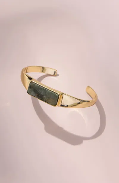 Jjill Semiprecious Labradorite Bangle In Goldtone Multi