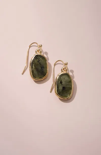 Jjill Semiprecious Labradorite Drop Earrings In Goldtone Multi