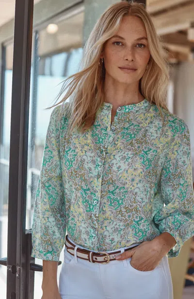 Jjill Shirred Cotton Voile Top