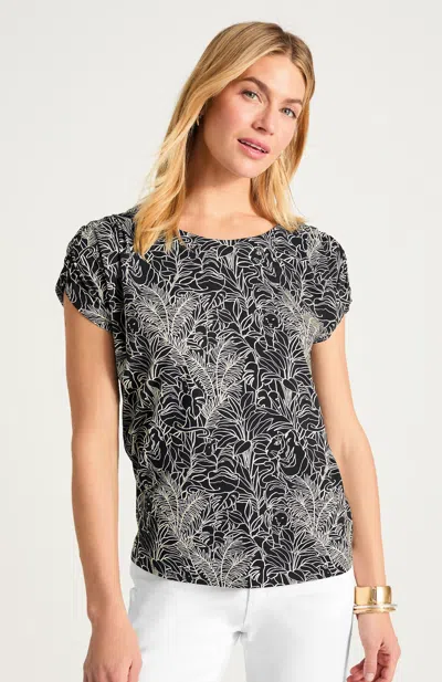 Jjill Shirred Sleeve Top In Gray