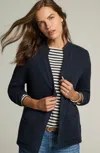 Jjill J.jill Short Patch-pocket Cardi In Navy Blue