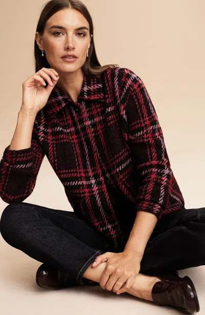 Jjill J.jill Short Plaid Sweater-jacket In Multi