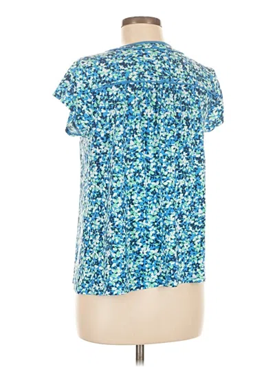 Pre-owned Jjill Short Sleeve Blouse In Blue