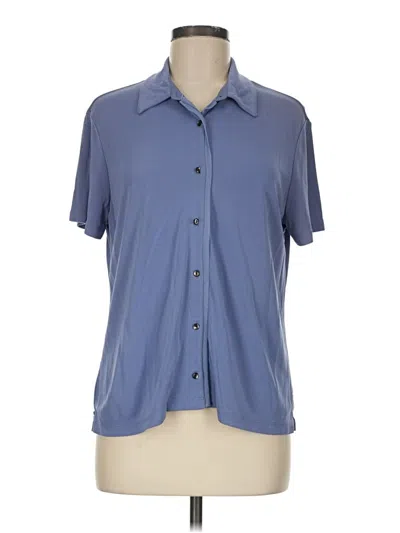 Pre-owned Jjill Short Sleeve Blouse In Blue