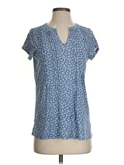 Pre-owned Jjill Short Sleeve Blouse In Blue