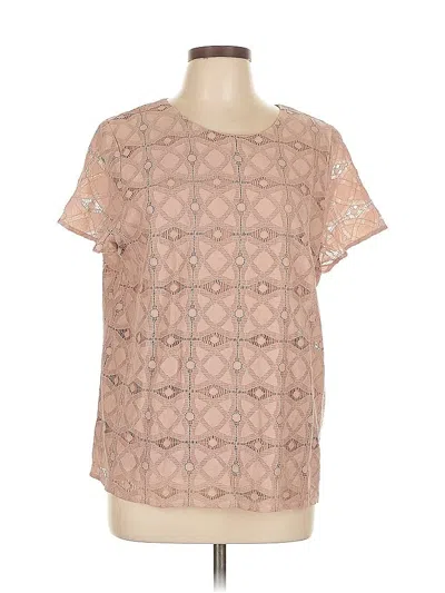 Pre-owned Jjill Short Sleeve Blouse In Brown