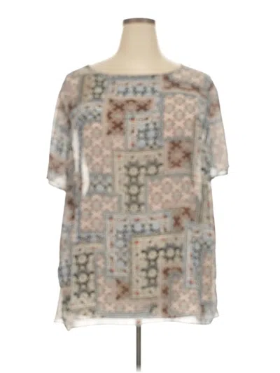 Pre-owned Jjill Short Sleeve Blouse In Gray