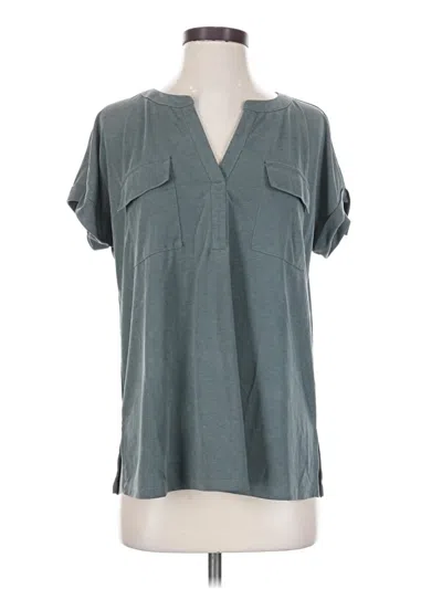 Pre-owned Jjill Short Sleeve Blouse In Gray