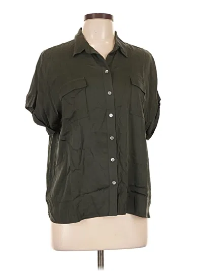 Pre-owned Jjill Short Sleeve Blouse In Green