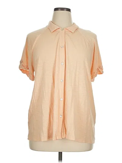 Pre-owned Jjill Short Sleeve Blouse In Orange