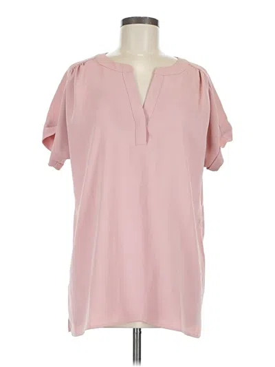 Pre-owned Jjill Short Sleeve Blouse In Pink