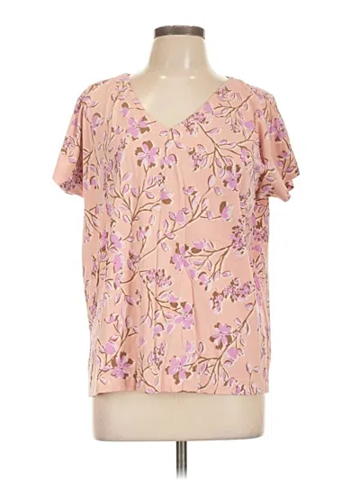Pre-owned Jjill Short Sleeve Blouse In Pink