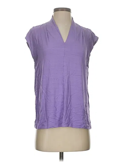 Pre-owned Jjill Short Sleeve Blouse In Purple
