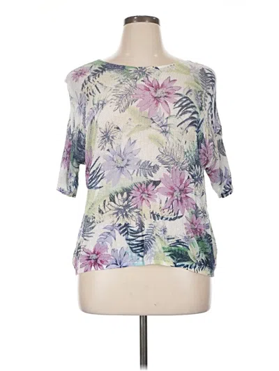 Pre-owned Jjill Short Sleeve Blouse In Purple