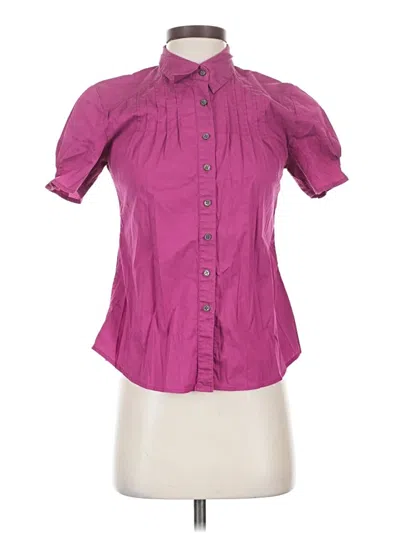 Pre-owned Jjill Short Sleeve Blouse In Purple