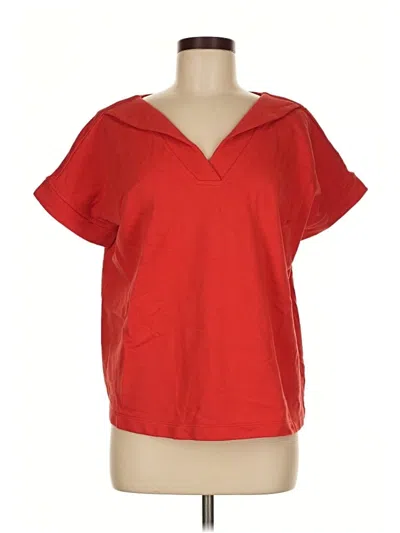 Pre-owned Jjill Short Sleeve Blouse In Red