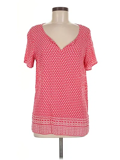 Pre-owned Jjill Short Sleeve Blouse In Red