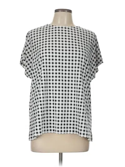 Pre-owned Jjill Short Sleeve Blouse In Silver