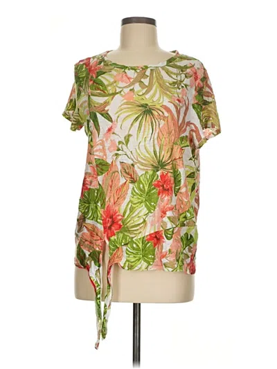 Pre-owned Jjill Short Sleeve Blouse In Tan