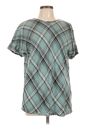 Pre-owned Jjill Short Sleeve Blouse In Teal