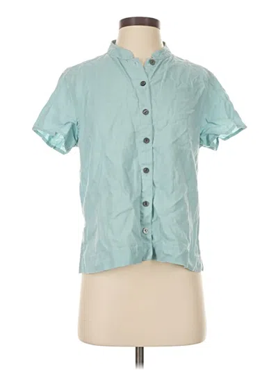 Pre-owned Jjill Short Sleeve Blouse In Teal
