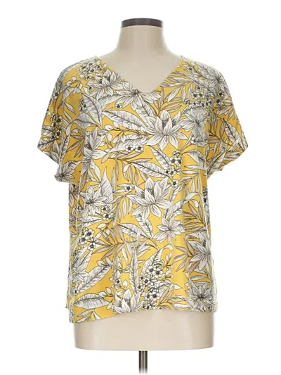 Pre-owned Jjill Short Sleeve Blouse In Yellow