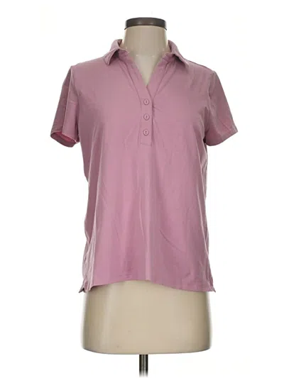 Pre-owned Jjill Short Sleeve Polo Shirt In Pink