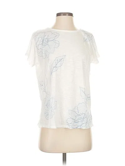 Pre-owned Jjill Short Sleeve T-shirt In White