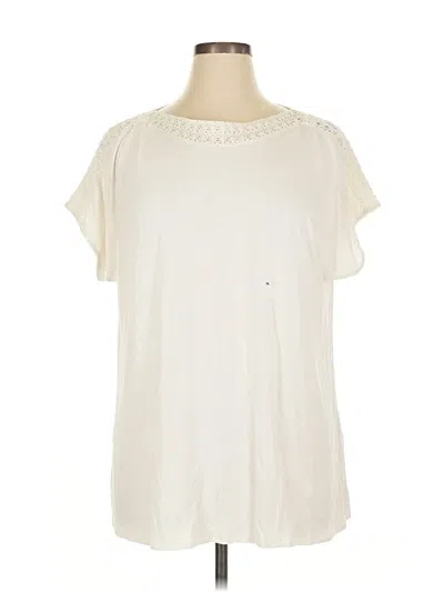Pre-owned Jjill Short Sleeve T-shirt In White