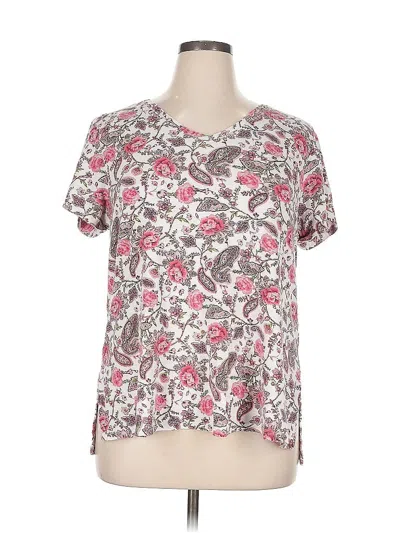 Pre-owned Jjill Short Sleeve T-shirt In White