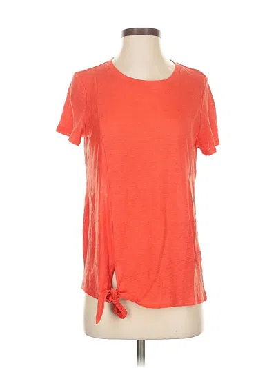 Jjill Short Sleeve Top Orange Keyhole Neckline Tops In Pink