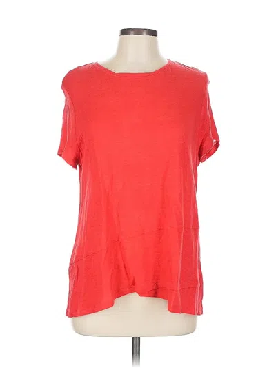 Pre-owned Jjill Short Sleeve Top Red Scoop Neck Tops