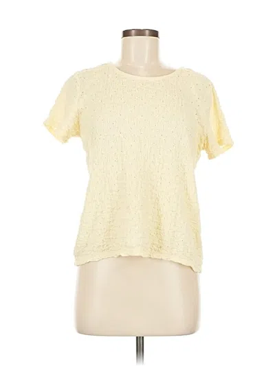 Pre-owned Jjill Short Sleeve Top Yellow Crew Neck Tops